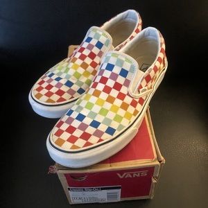 Mens Checkerbord Rainbow Vans
